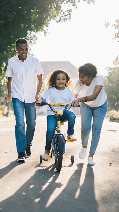 Family riding Bike